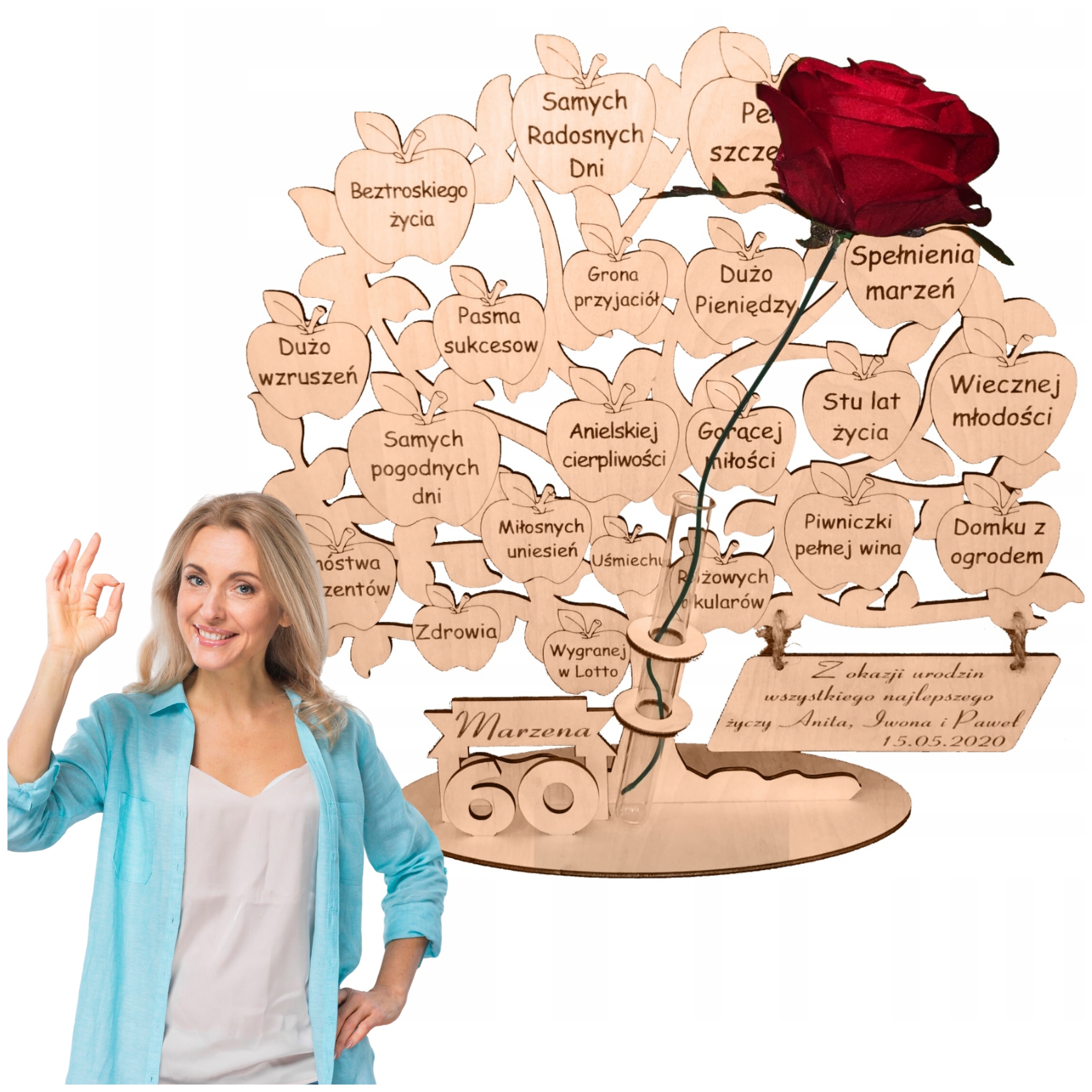 18-99. narozeniny, laserem gravírovaný stromek