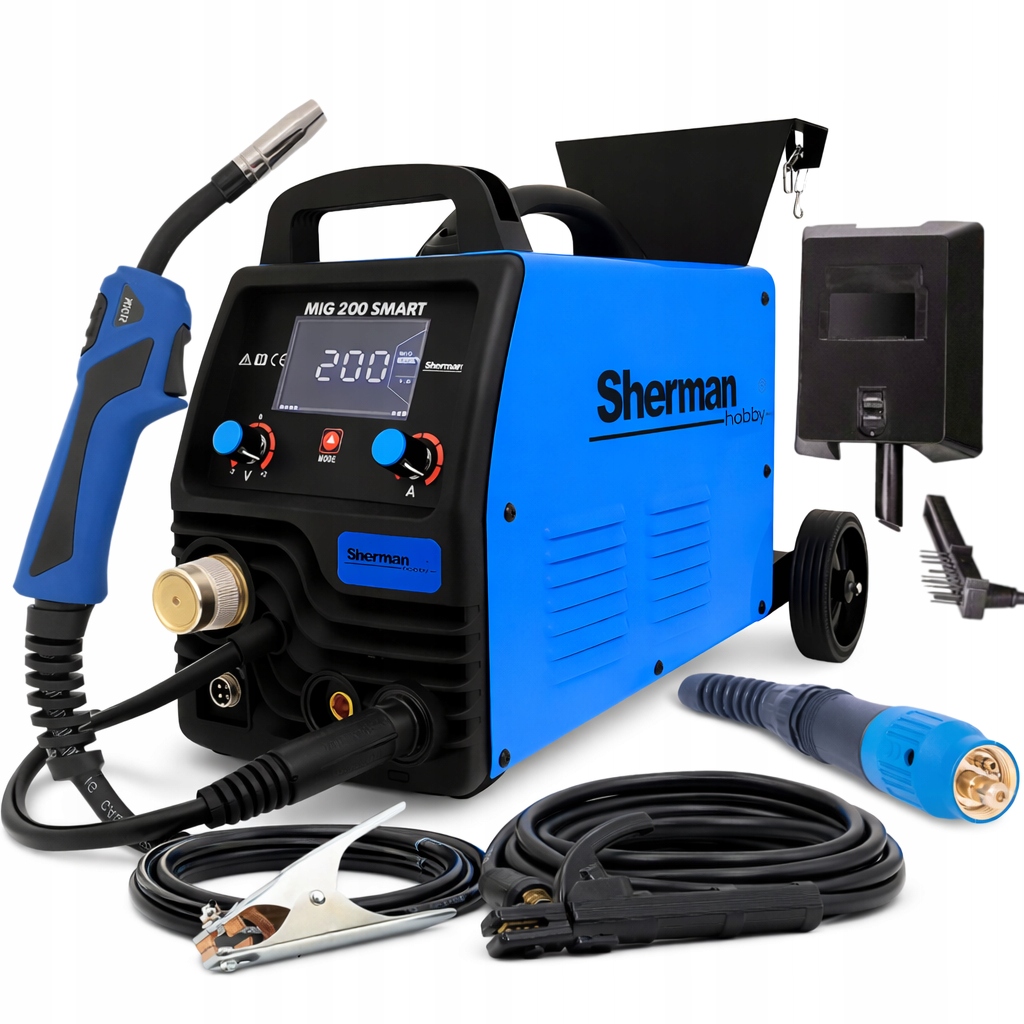 Spawarka inwertorowa Mig 200 Smart z kółkami i półką na butlę 230V