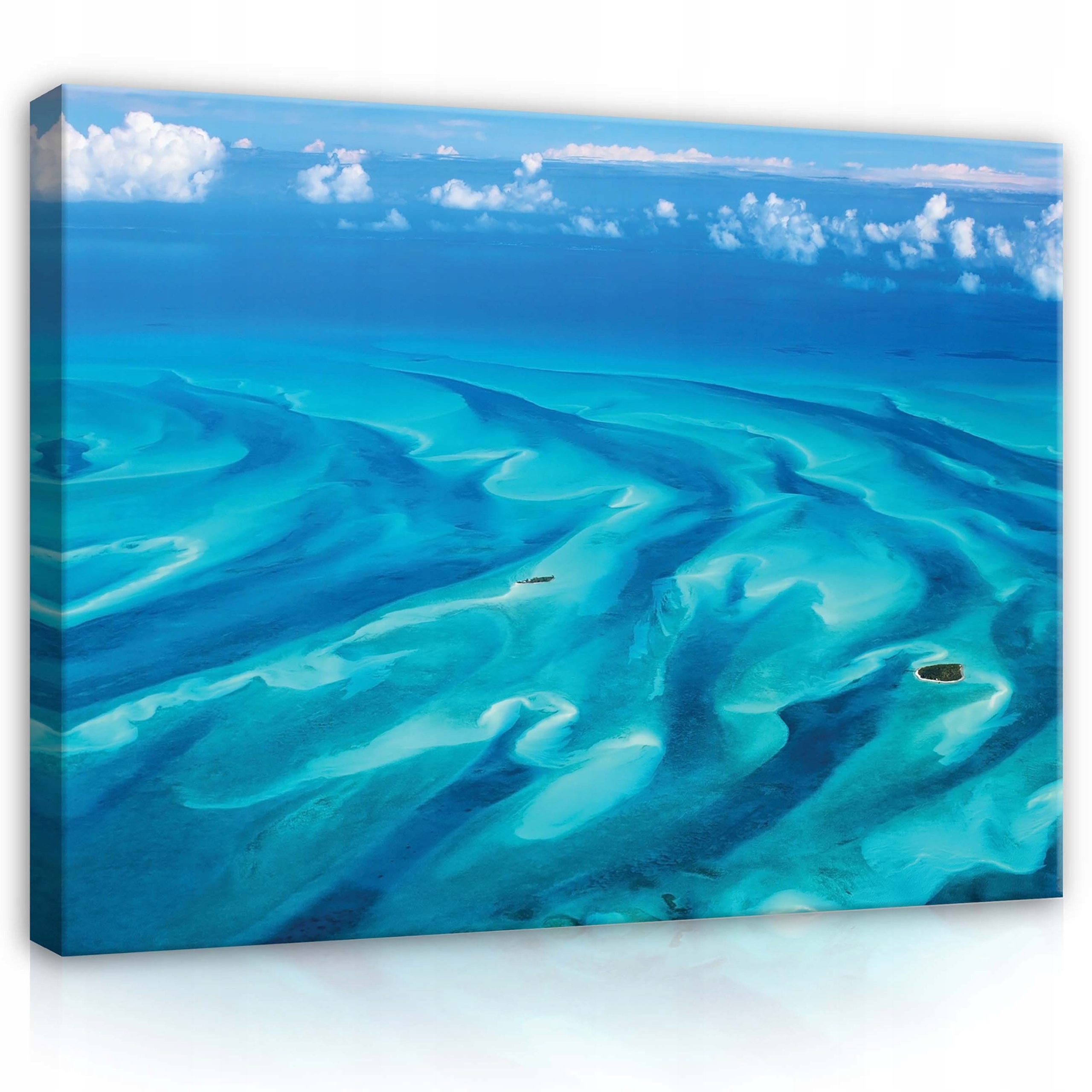 Obraz 80x60 Tropický oceán modrá voda písek klid ráj lodě mraky