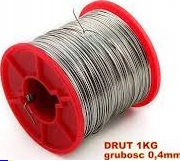 Drut nierdzewny pszczelarski do węzy i ramek 0,4 mm 1 kg