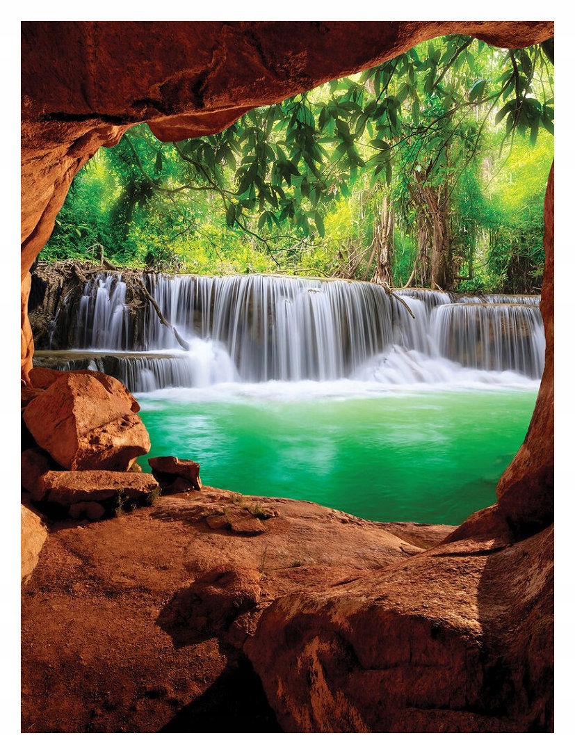 Tapeta Vodopád v jaskyni vinylová harmónia prírody 184x254 vegetácia lepidlo