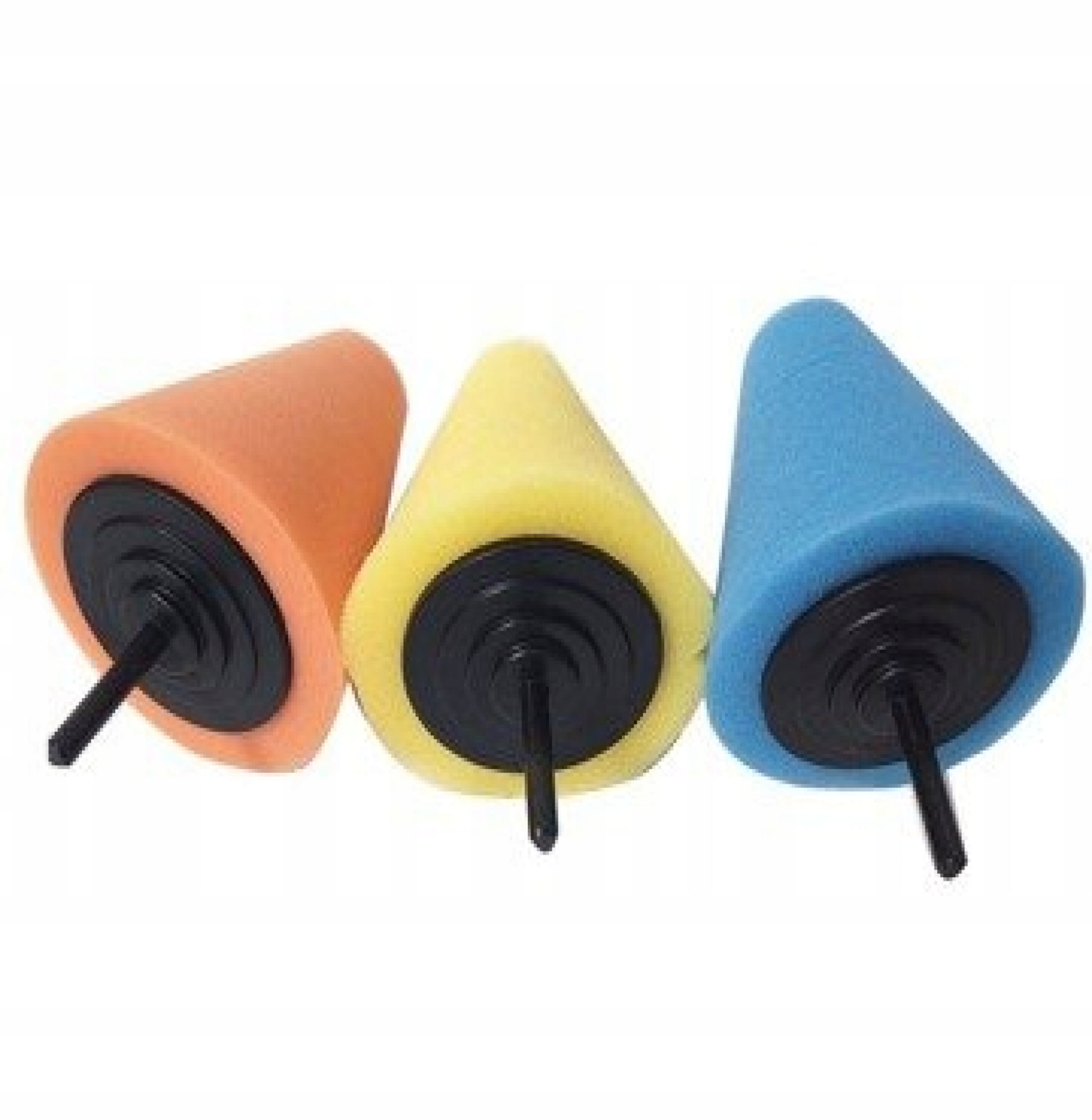 Zestaw gąbek polerska stożek do polerowania felg 3 szt polerka