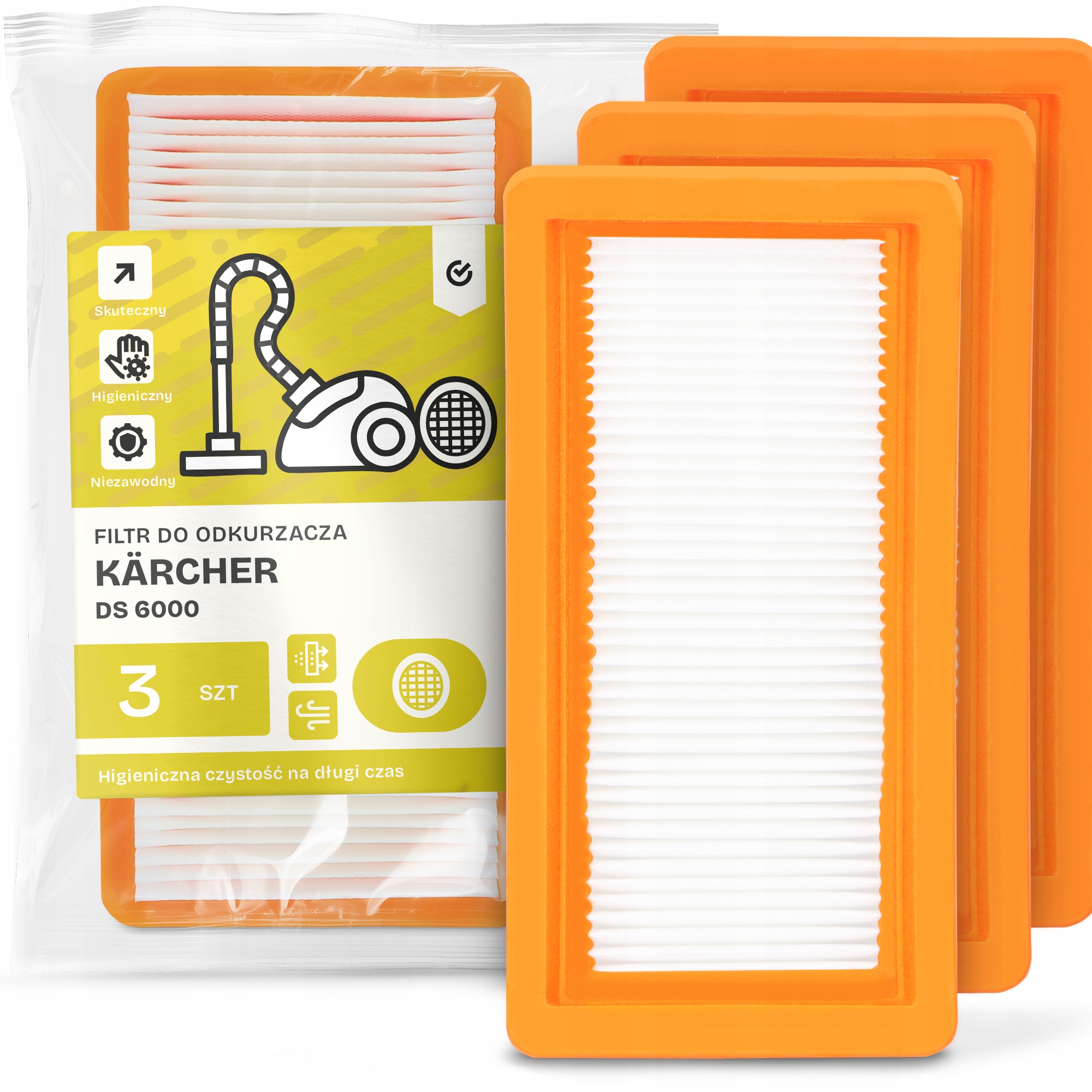 3x Filtr Do Vysavače Kärcher Ds 6000 Omyvatelný vzduchový Filtr Em-w