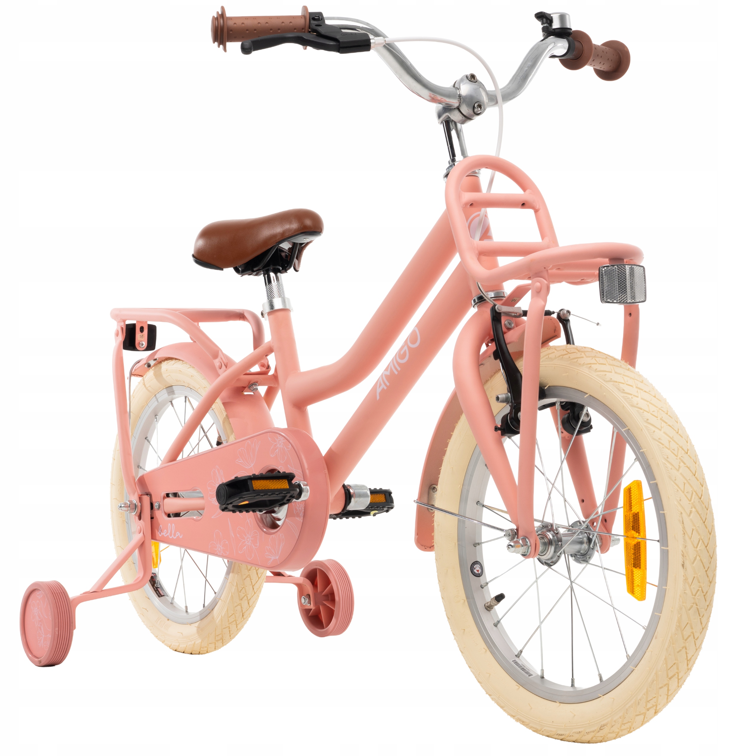 Rowerek dziecięcy 16 cali różowy dla dziewczynki kółka boczne lekki