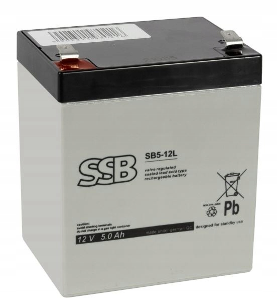 

Akumulator Agm 12V 5Ah Ssb Sbl SB5-12L