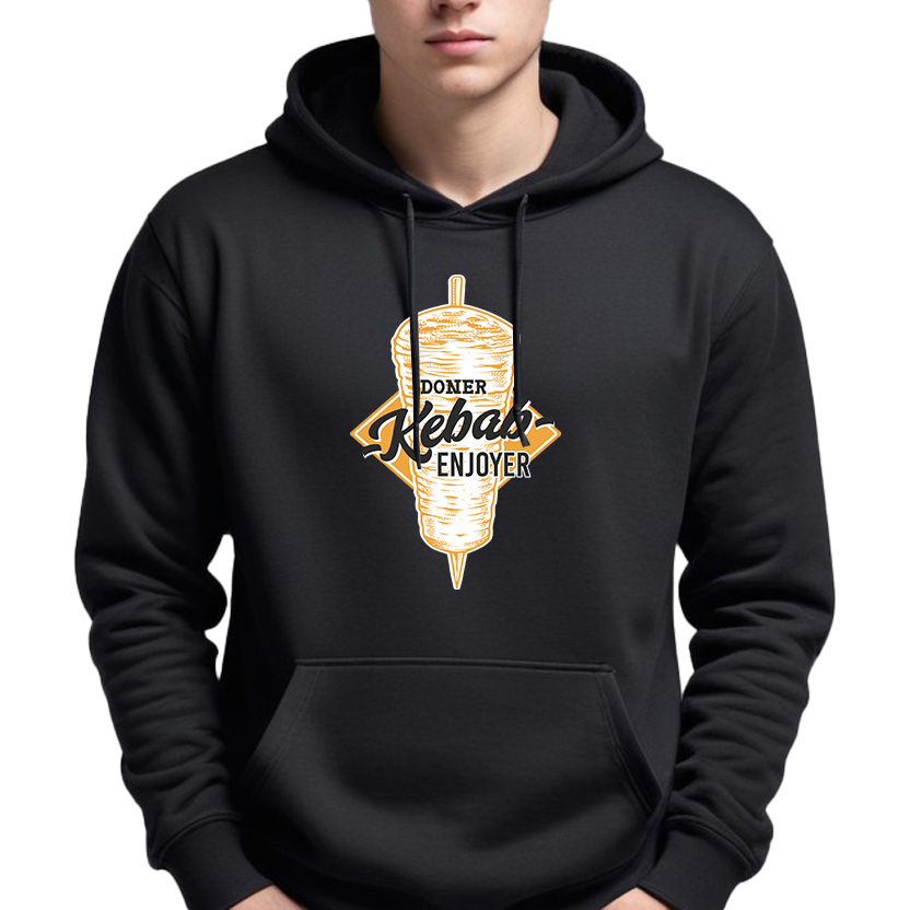 Mikina Černá S Kapucí Jako Dárek Doner Kebab Enjoyer Zábavný XL