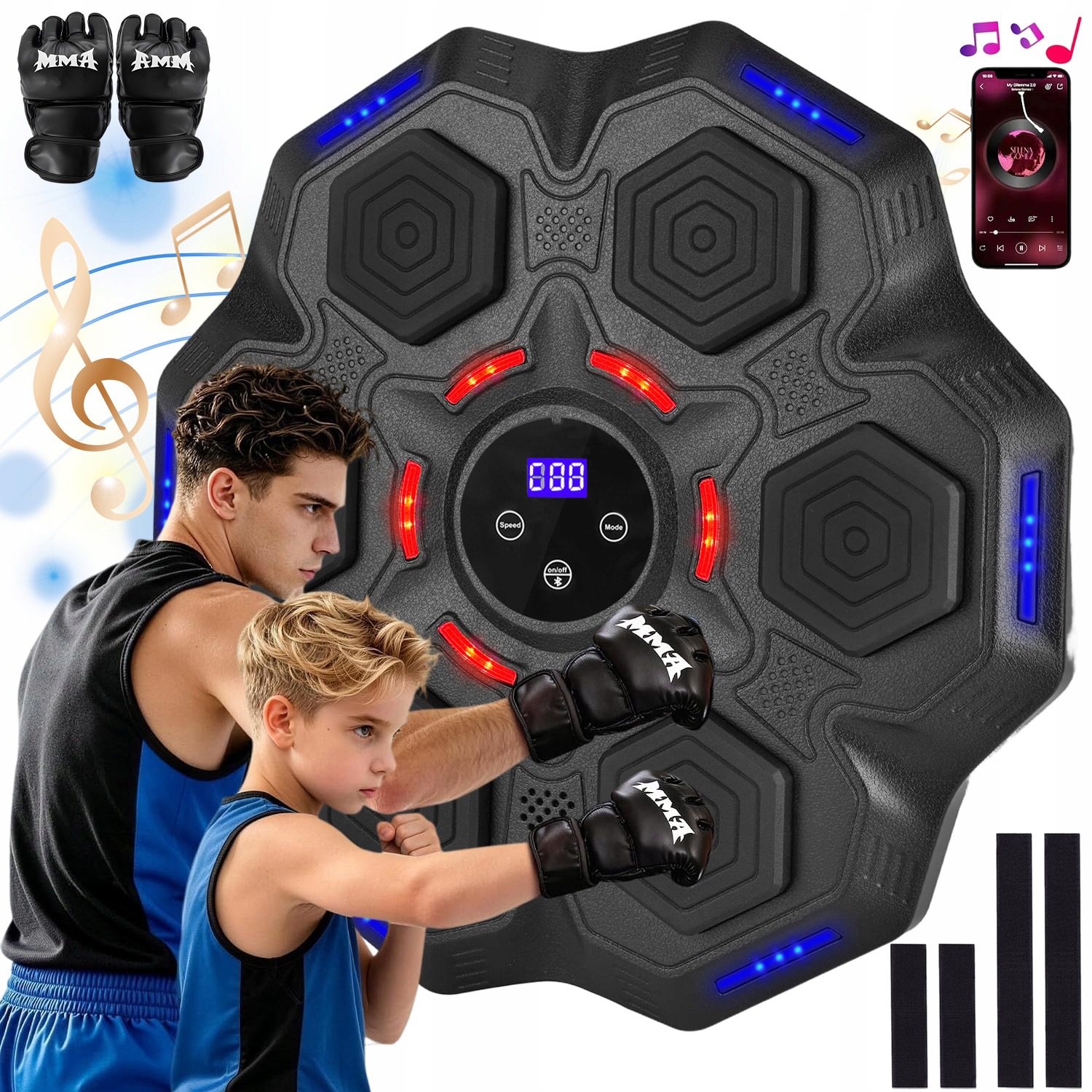 Music Boxing Machine Boxovací Stěna Hudební Štít Bluetooth Rukavice