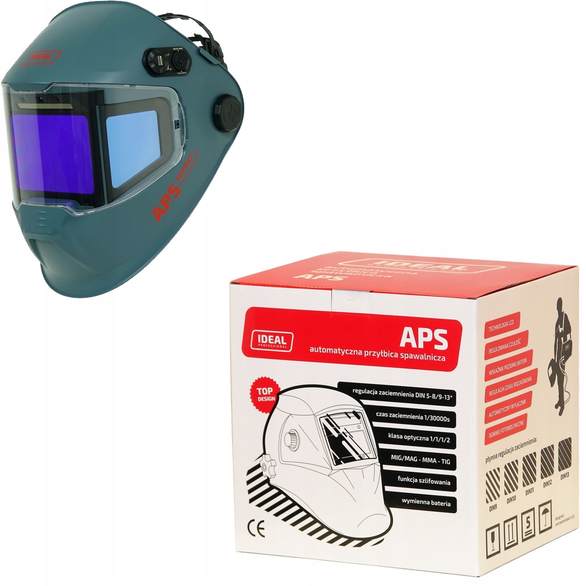 Ideal Przyłbica spawalnicza automatyczna Expert Panorama TrueView Szara