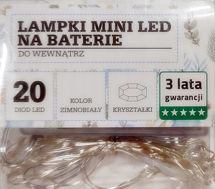 

Lampki Mini Led Na Baterie Kryształki 20 Diod
