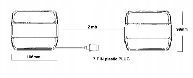 L1070-Z - НАБОР ЛАМП ДЛЯ ПРИЦЕПА ТРЕУГОЛЬНИК МАГНИТ
