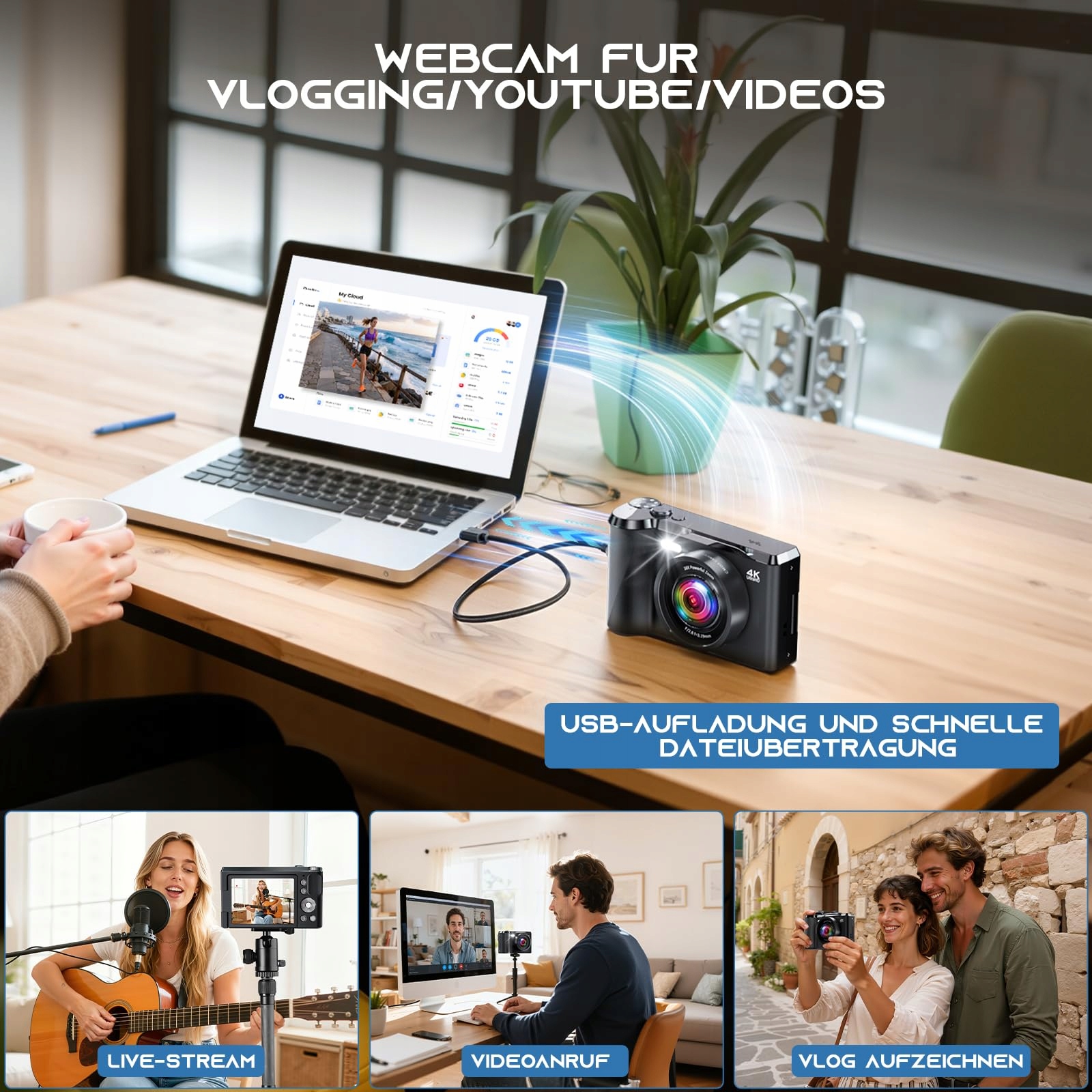 JDZ Aparat Cyfrowy 4K 16X Zoom 1080P 32GB Karta TF Dla Dzieci i Młodzieży — miniatura 5