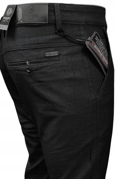 SPODNIE MĘSKIE ELEGANCKIE WIZYTOWE CZARNE W37 L32