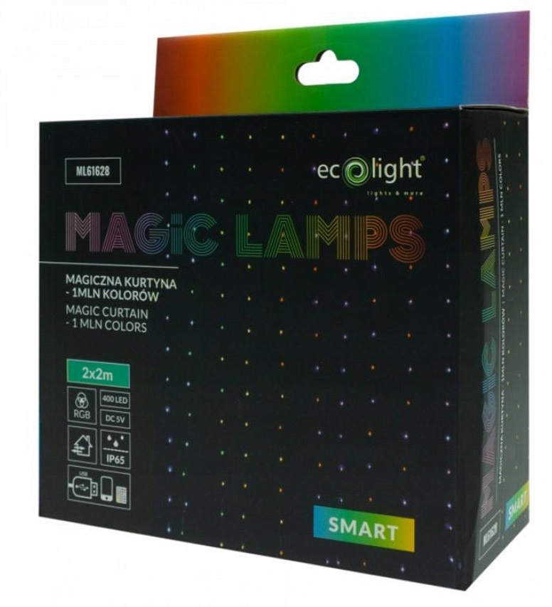 Magická záclona multicolor 400led 2 m*2 m, 1 milion barev DC5V od značky Ecolight