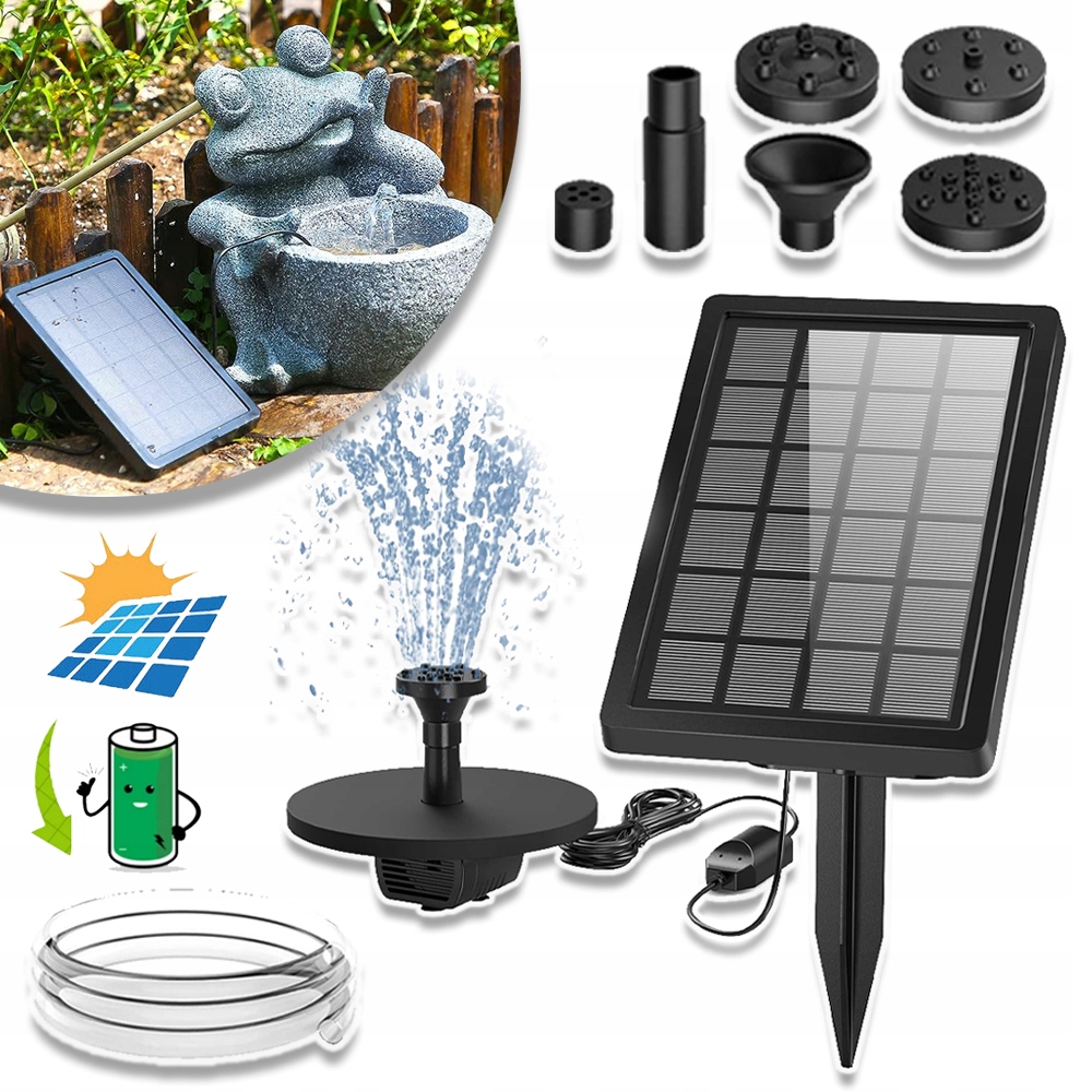 Fontanna Solarna Do Oczka Wodnego Pompa Ogrodowa Do Wody Ogrodu Pływająca