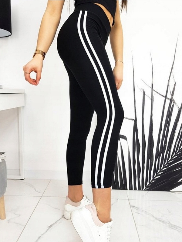 LEGINSY Z LAMPASAMI PASKI BAMBUSOWE SPORTOWE #M/L Płeć kobieta