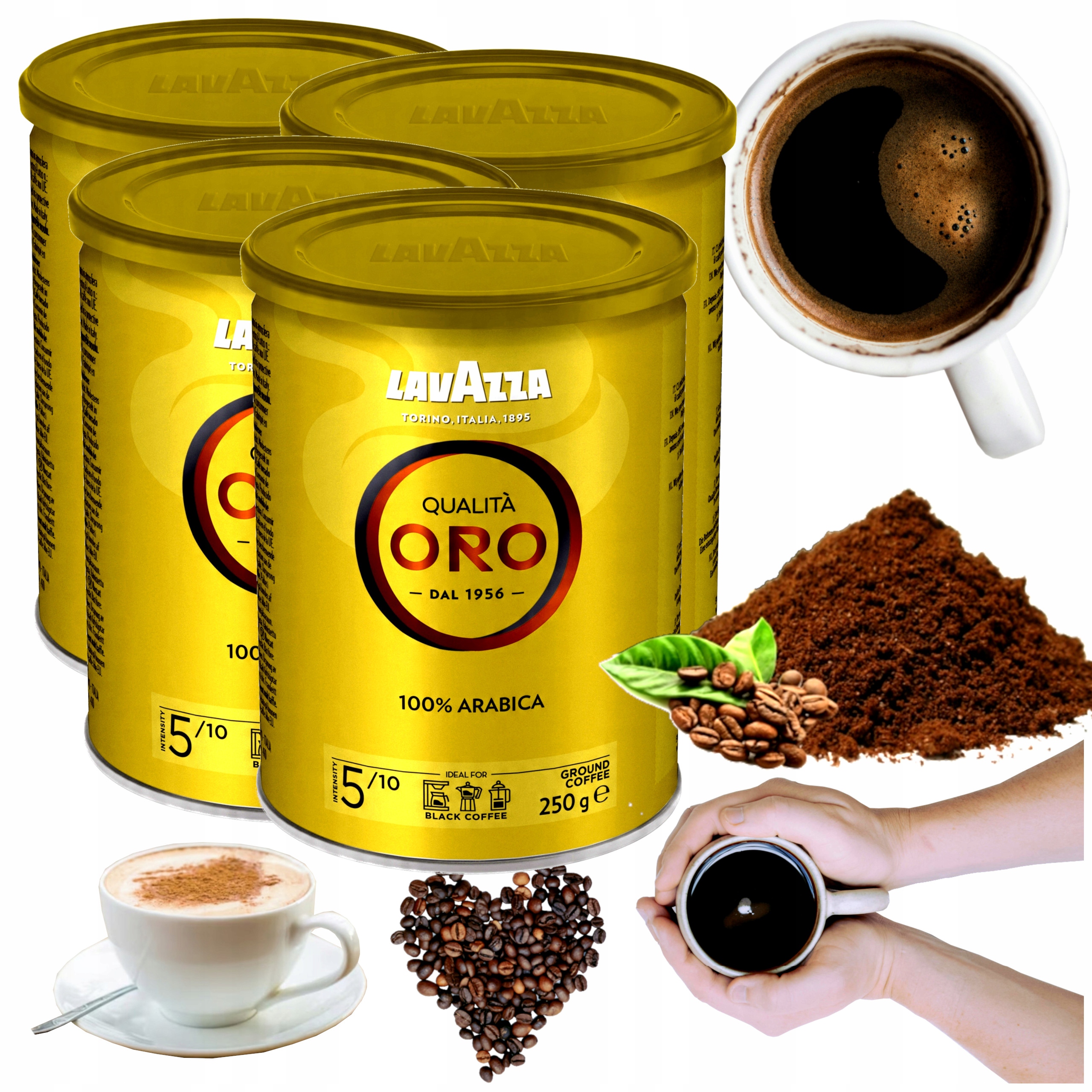 Kawa mielona Lavazza Qualita Oro 4x 250g w puszce cafe mieszana do ekspresu