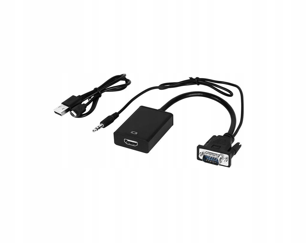 

Konwerter video Vga +audio stereo do Hdmi czarny