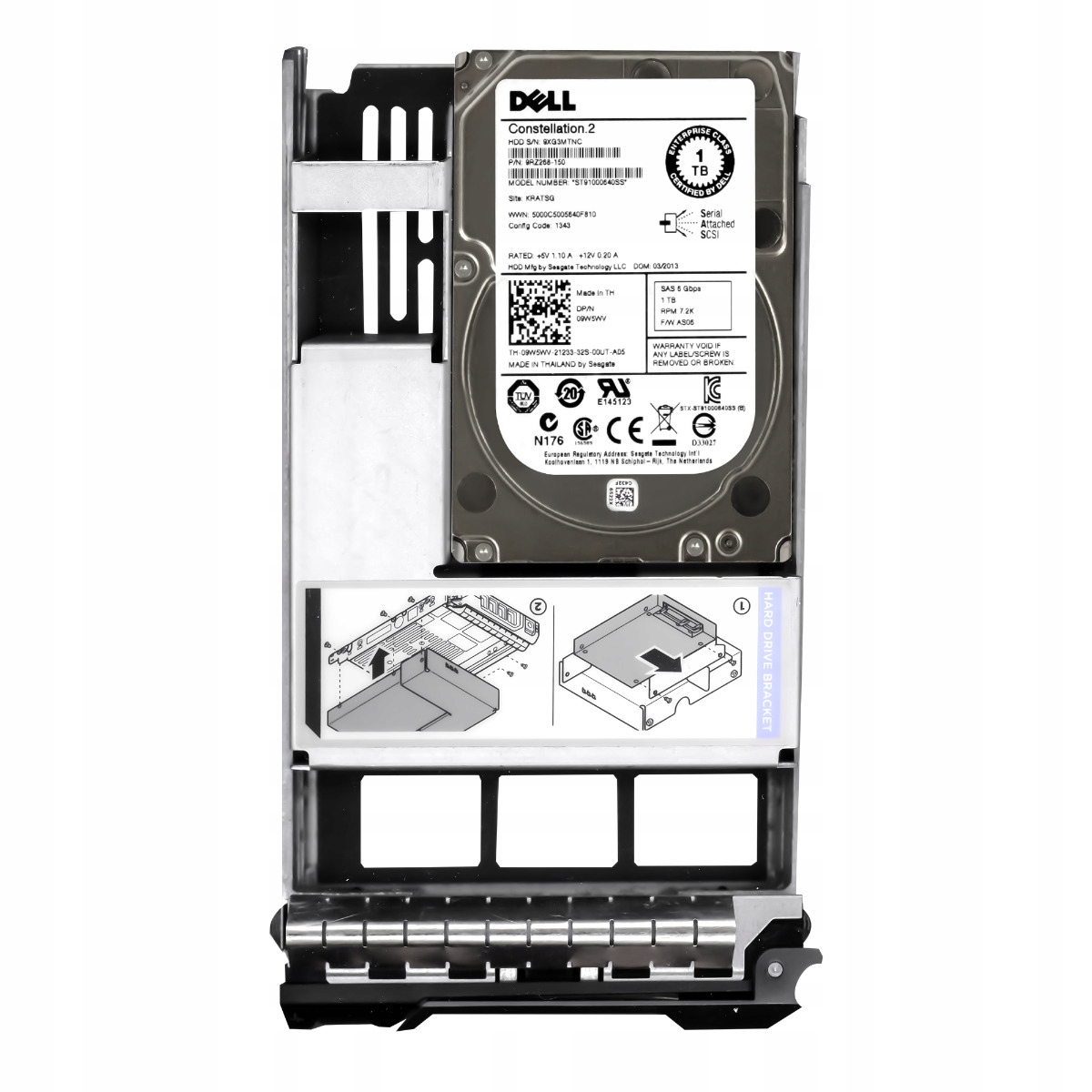 Dell 09W5WV 1TB 7.2K 64MB SAS-2 3.5'' ST91000640SS