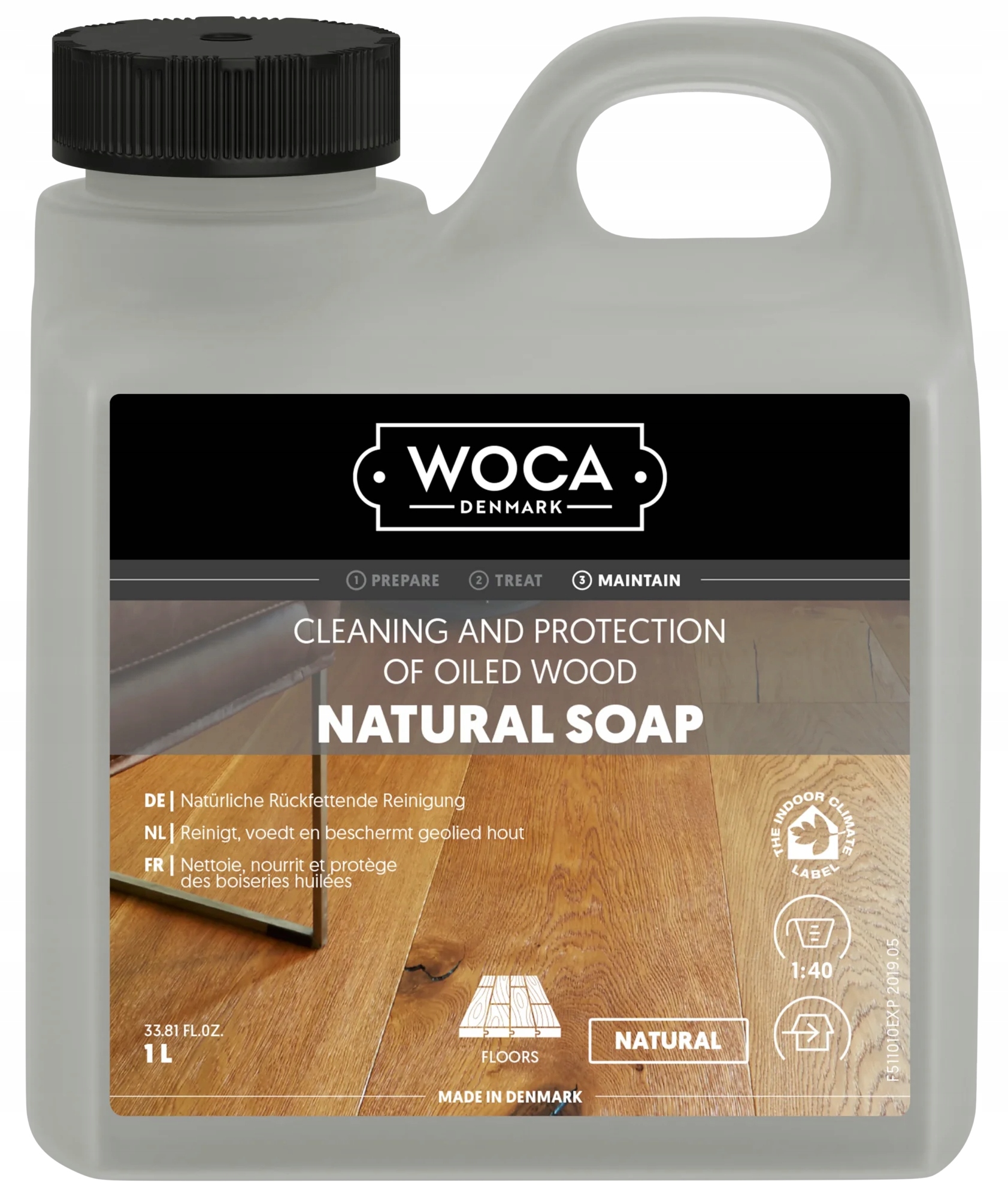 Woca Natural Soap 1L mýdlo na mytí olejovaných a voskovaných podlah