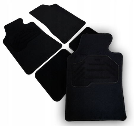 Uniwersalne Dywaniki Samochodowe Welurowe Dywanowe 4-cz. Czarne