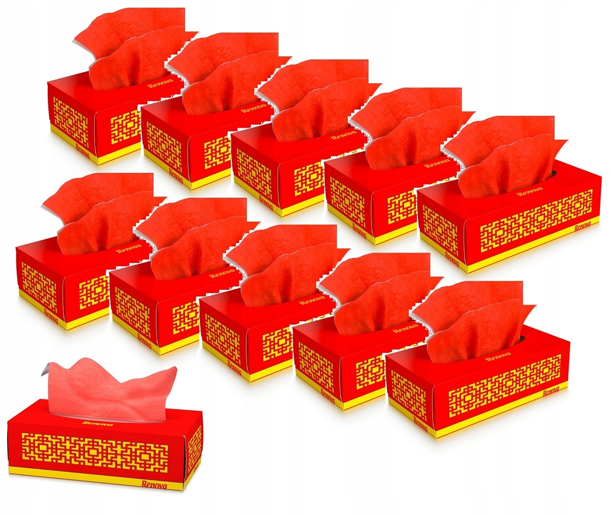 10x chusteczki higieniczne Renova czerwone 80szt +dodatkowe opakowanie