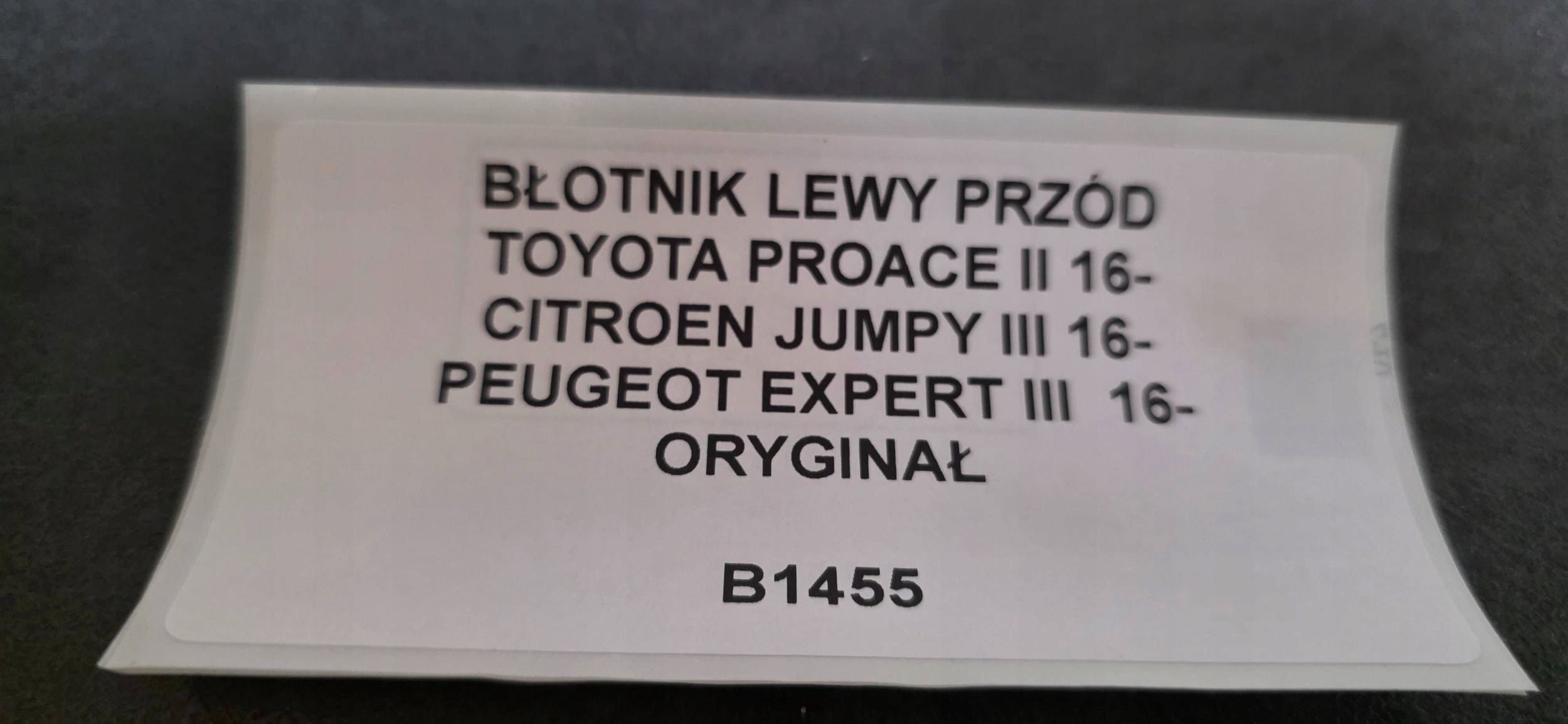 fender left front TOYOTA PROACE II JUMPY III EXPERT III 16- original