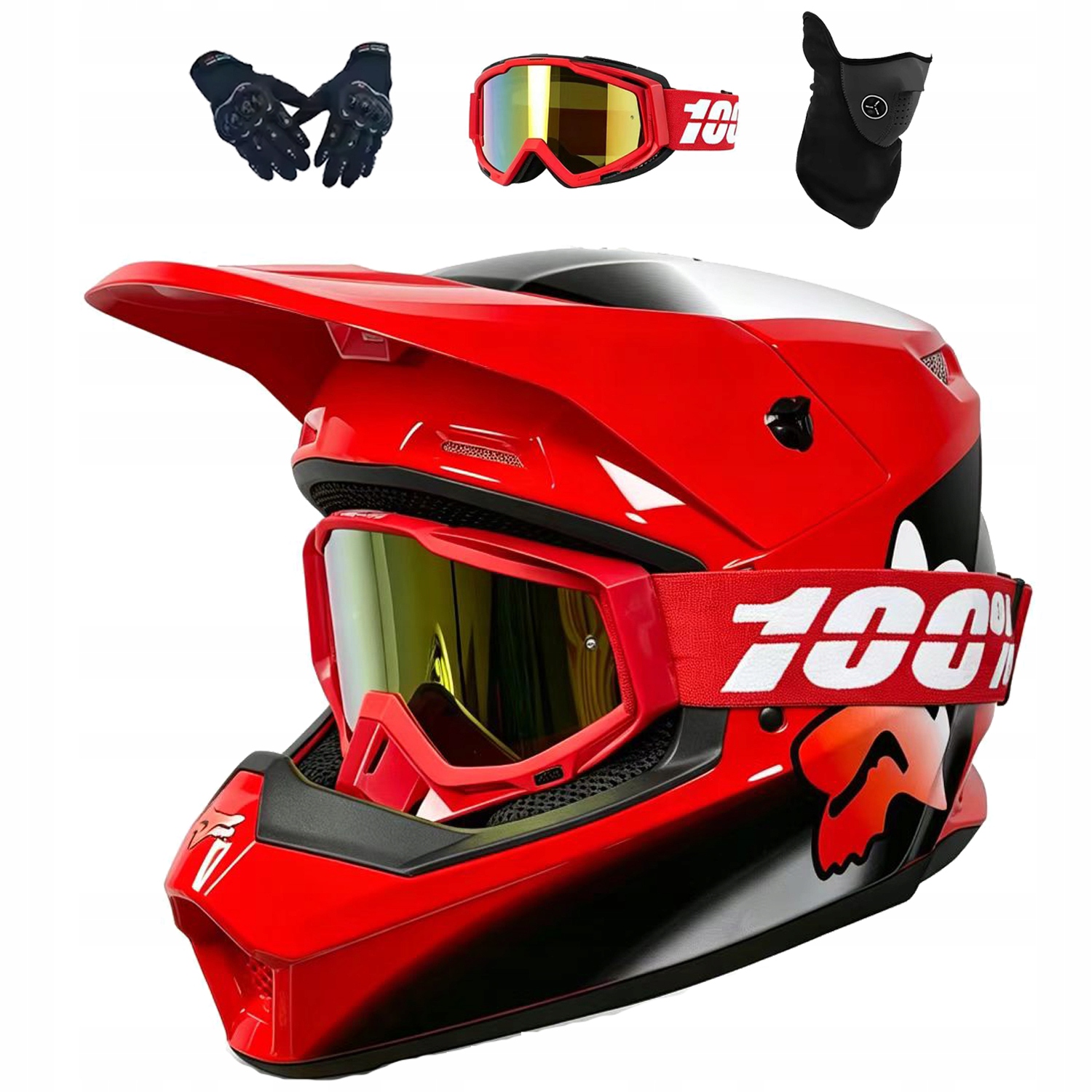 Helma Na Elektrickou Koloběžku Cross Enduro Quad Bmx Helma Brýle Rukavicexl