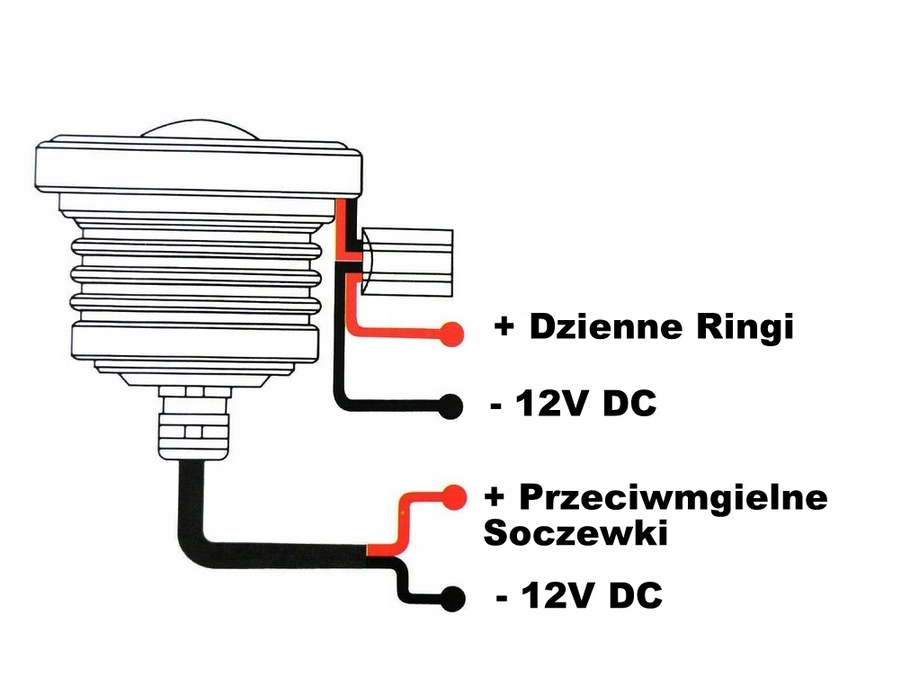 3w1 Led Dzienne Halogeny Soczewki Biale i Czerwone Power 20 W