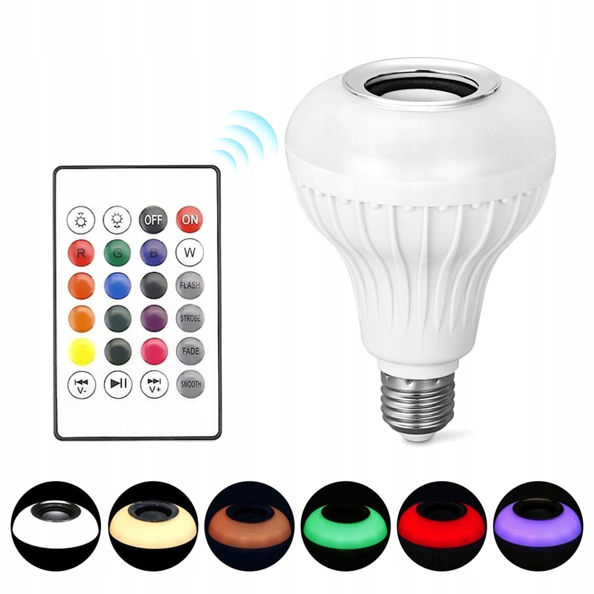 ŻARÓWKA LED RGB E27 GŁOŚNIK BLUETOOTH PILOT ZD7G Marka Aptel