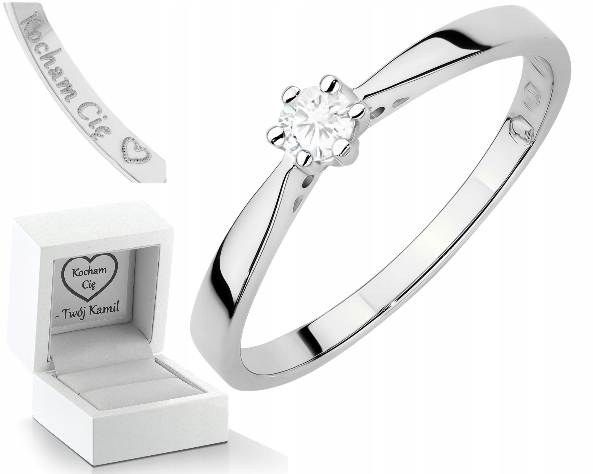 Bílý Zlatý Prstýnek S Laboratorním Briliantem, Fenoménní, Moderní