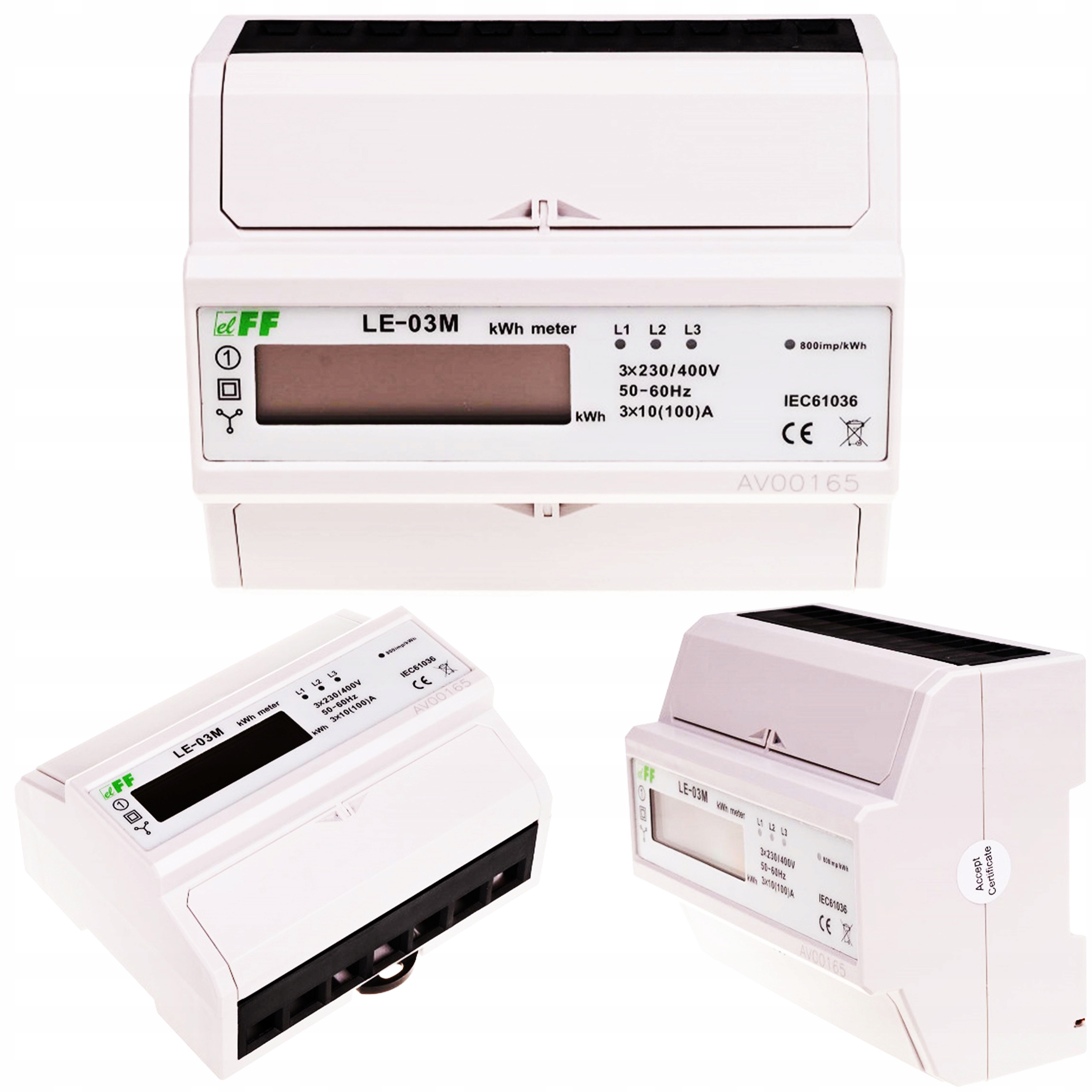 Počítadlo elektrické spotřeby 3-fázové 100A jednotarifní 230/400V
