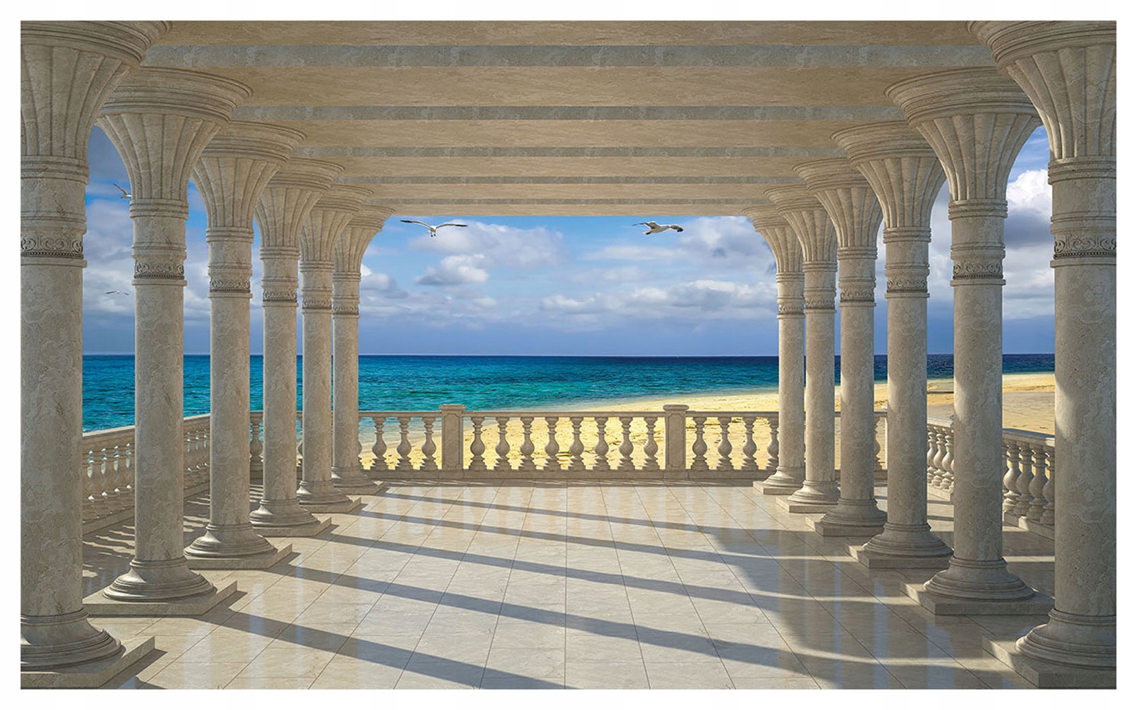 Fototapeta Stĺpce more oblúky Stredomorský štýl 300x210 mraky lepidlo