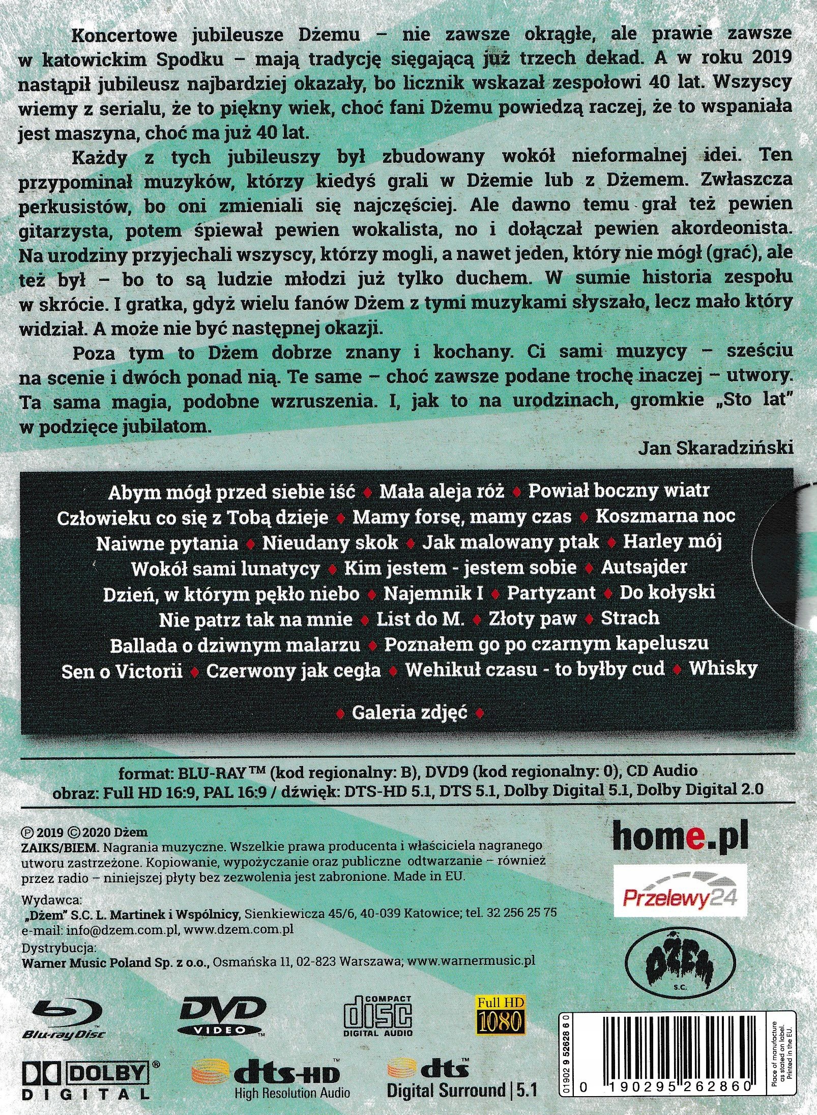 DŻEM 40 LAT SPODEK KATOWICE 3CD 2DVD 1BLU-RAY BOX Stan opakowania oryginalne