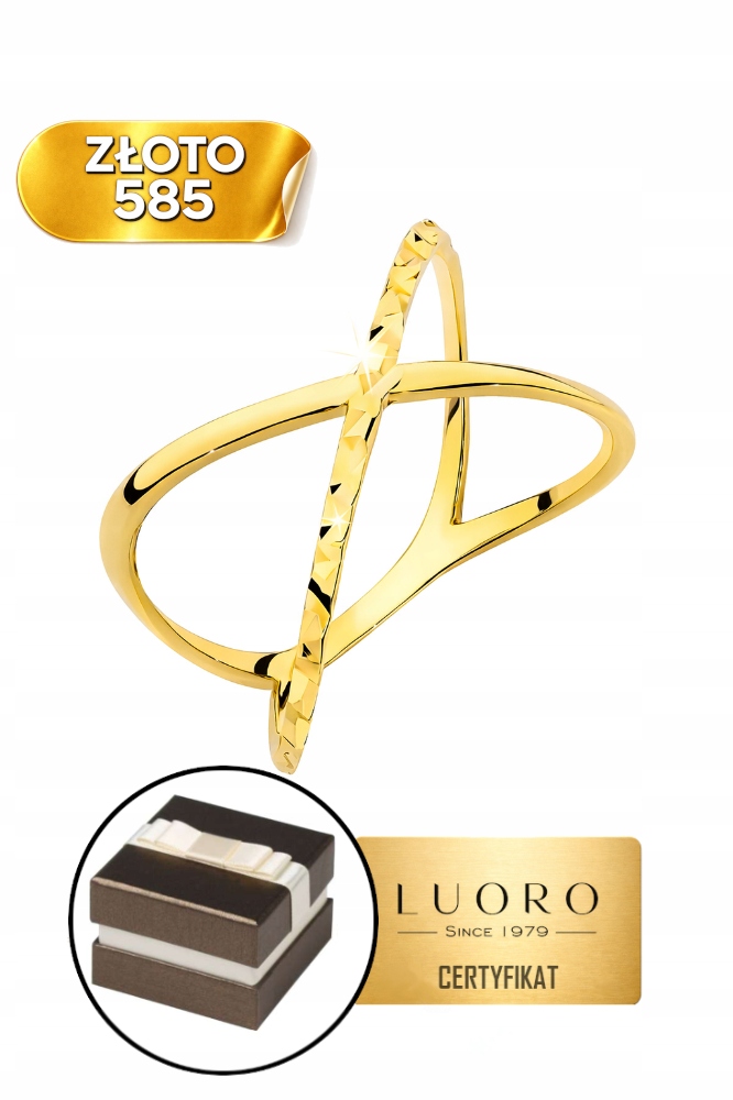 Prstýnek 585 14K Diamantový Žluté Zlato Elegantní R21