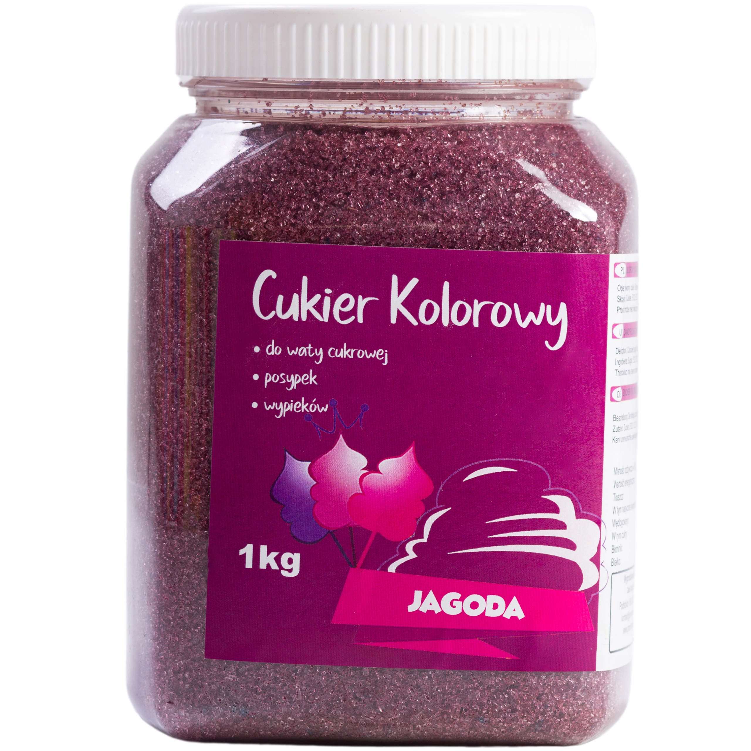 Kolorowy cukier do waty cukrowej Jagoda 1kg