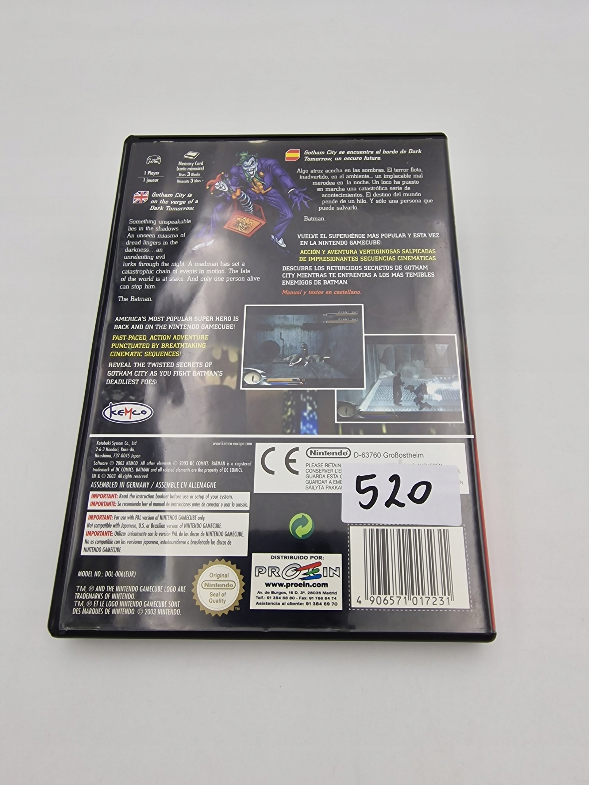 NINTENDO GAMECUBE BATMAN DARK TOMORROW Platforma Nintendo GameCube