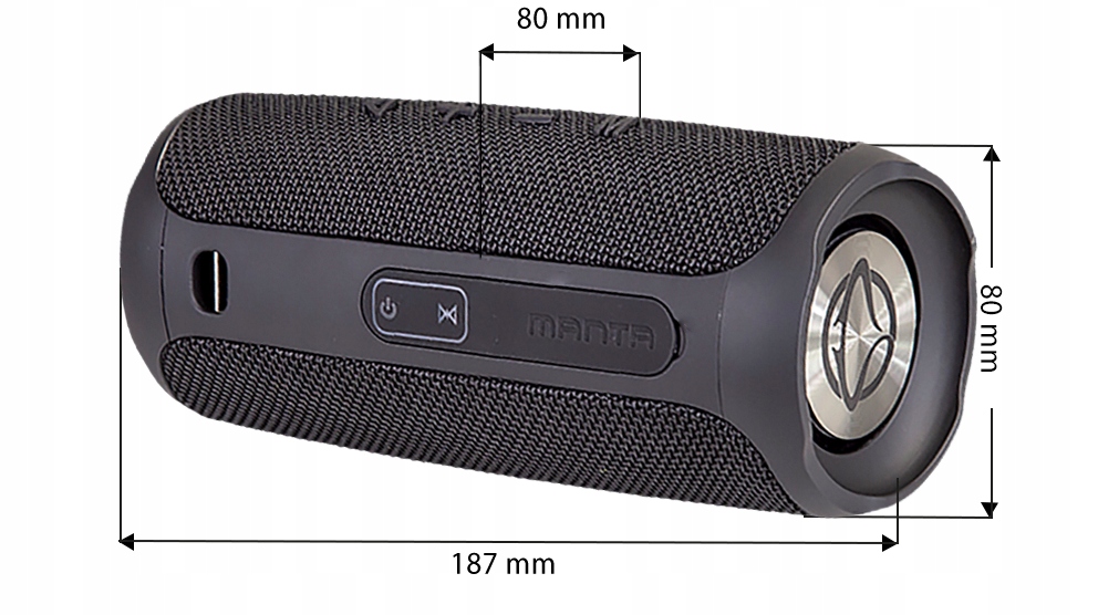 GŁOŚNIK BEZPRZEWODOWY BLUETOOTH PRZENOŚNY MANTA RADIO FM AUX IPX4 TWS MP3 Komunikacja Bluetooth