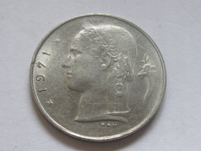 nr737 Belgia Moneta 1 Frank 1971