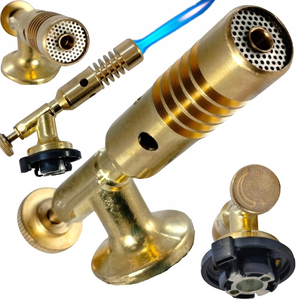 PLYNOVÝ HOŘÁK HORKOVZDUŠNÁ PISTOLE MOSAZNÁ PÁJEČKA NA PLYN KARTUŠE LUTLAMPA GRILL Značka ABC