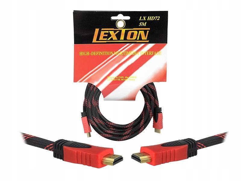 Kabel HDMI 5m 3D - 4K FULL HD ETHERNET PREMIUM Marka Lexton