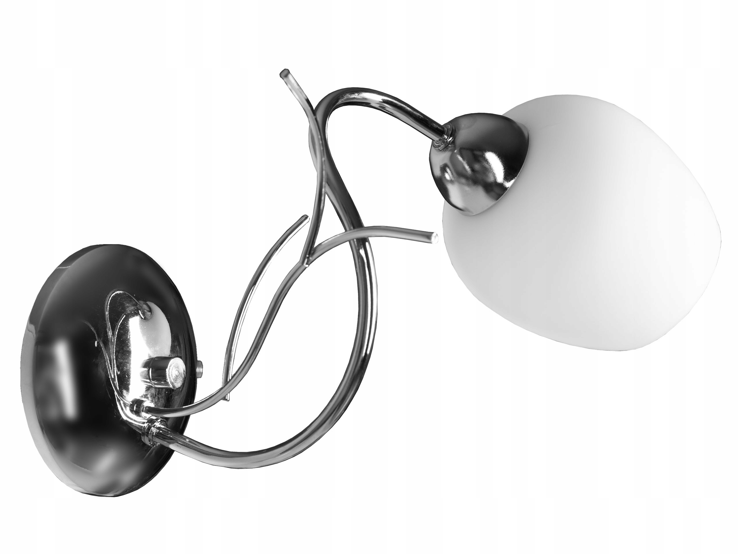 Chromované květinové nástěnné svítidlo s bílým stínidlem do ložnice Dorika