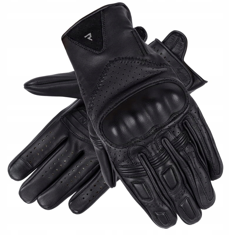 Kožené Moto Rukavice Rebelhorn Thug II Perforované Black Čierne