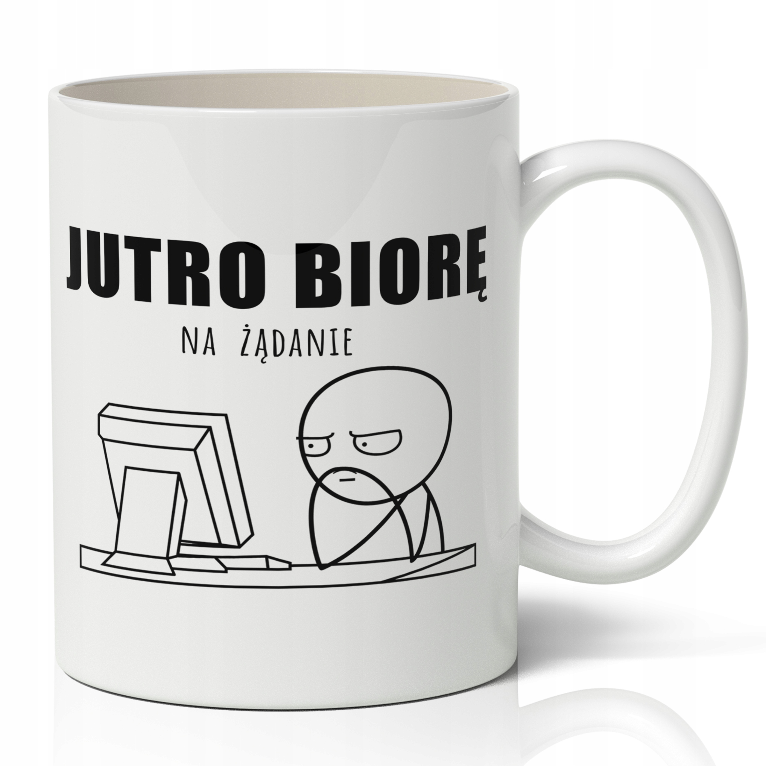 

Biały Kubek 330ML Do Pracy 01 mem