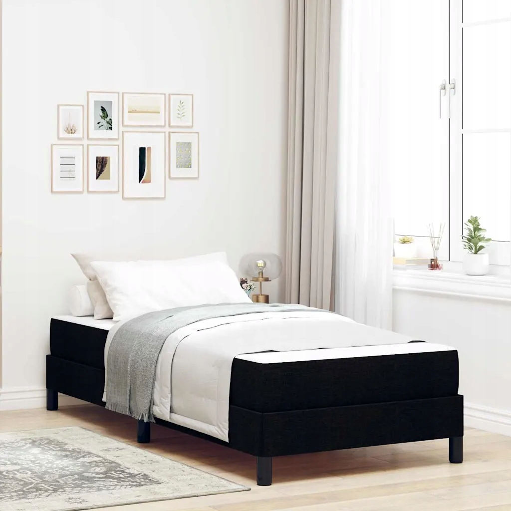 vidaXL Postel s boxspringem s matrací Černá 80 x 200 cm textil