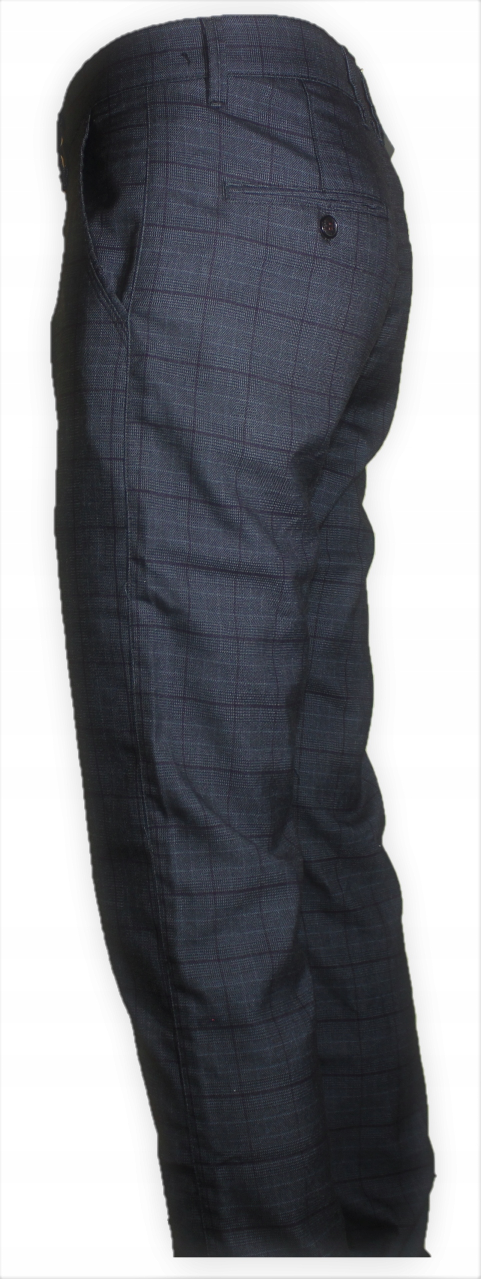 SPODNIE DŁUGA NOGAWKA KRATA CZARNE PROSTE L34 W40 Materiał dominujący bawełna