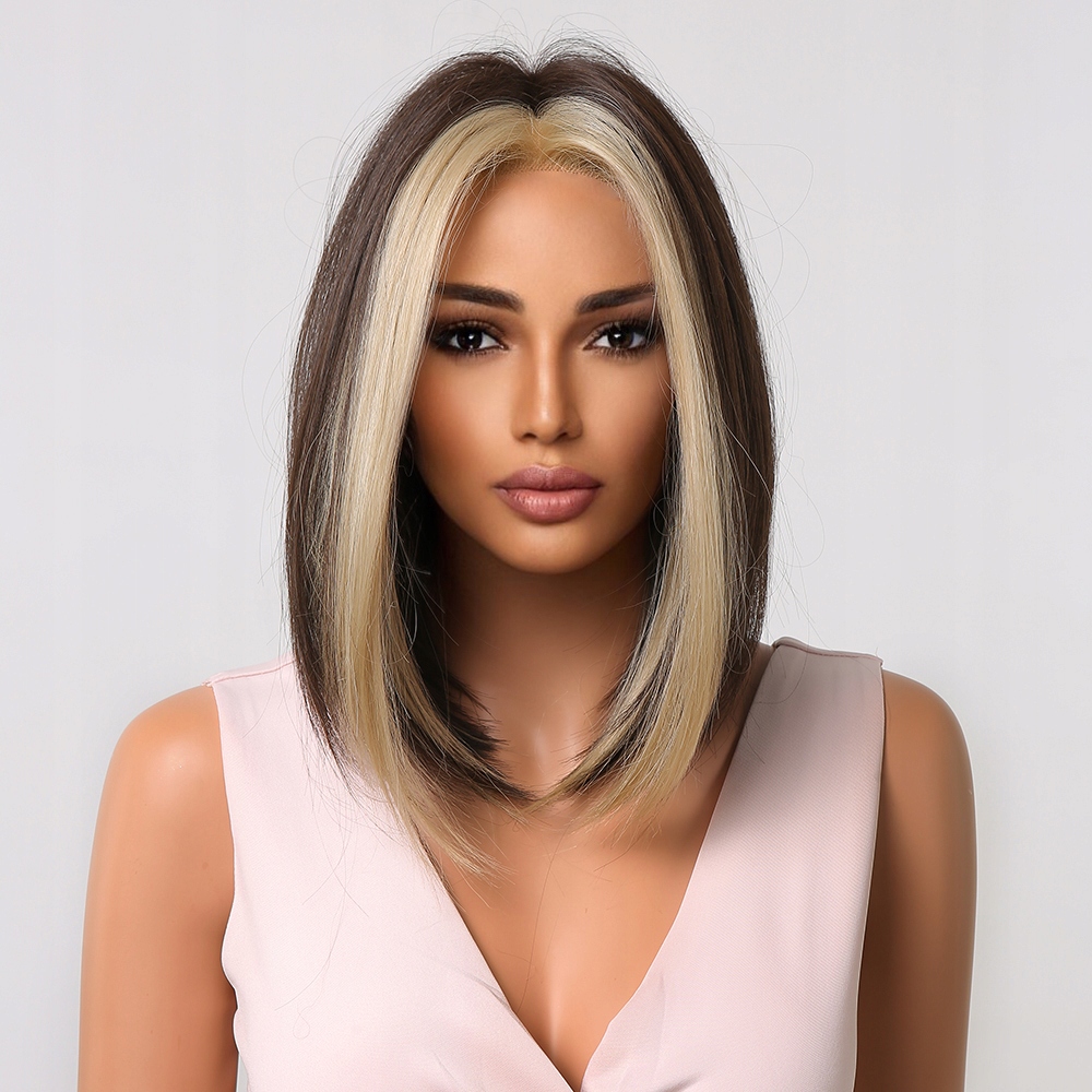 Hnědá paruka s blond melírem Artemis