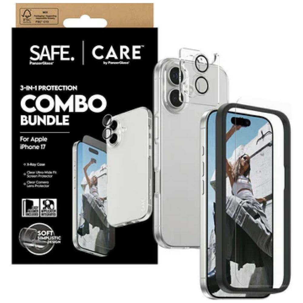 Ochranná sada Care od PanzerGlass Fashionable Combo 3v1 pro iPhone 17