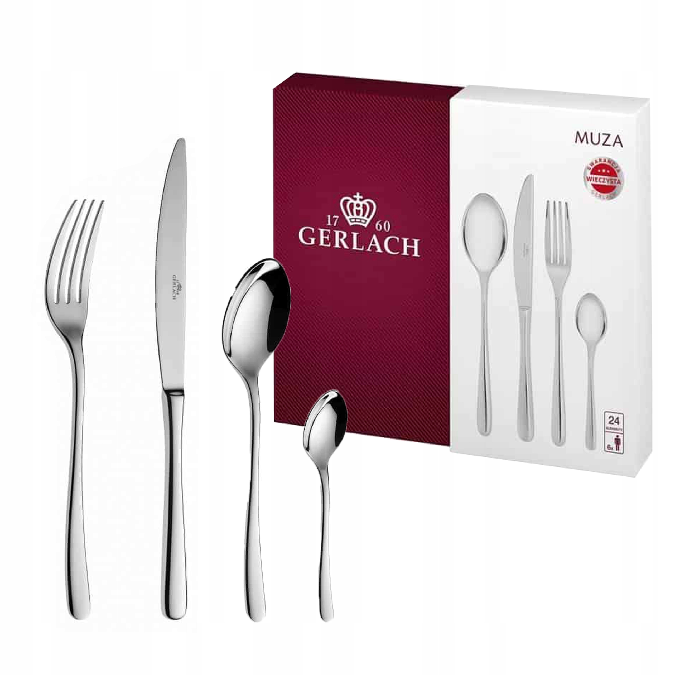 

Zestaw sztućców Gerlach Muza Połysk 24 elementy