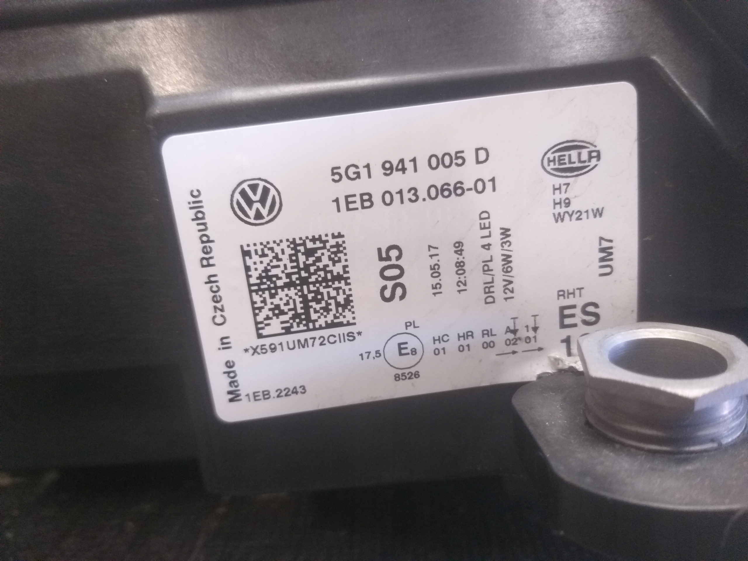 light front left VW GOLF VII 7 LIFT 5G1941005D