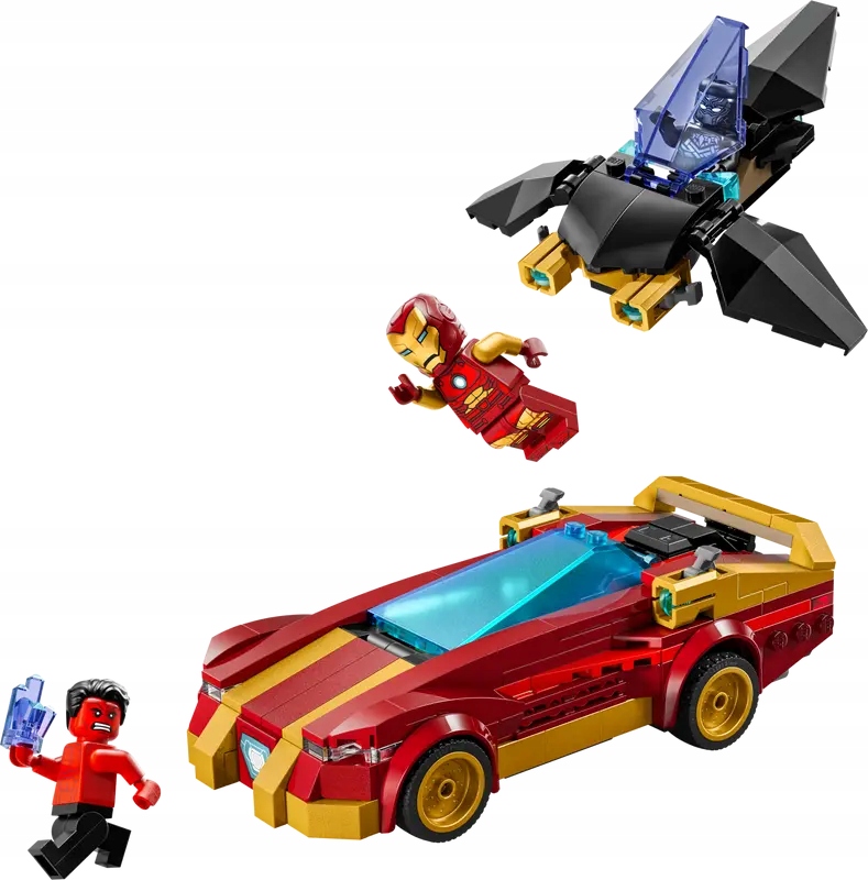Lego Marvel 76310 Auto Iron Mana a Černá pantera versus Červený Hulk